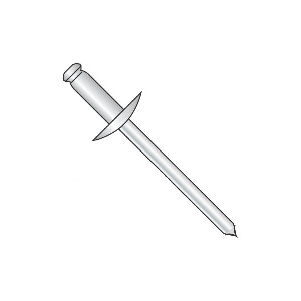 Newport Fasteners Blind Rivet, Large Flanged Head, 3/16 in Dia., 0.387 in L, Stainless Steel Body, 3000 PK 968999 - main